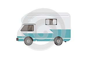 Retro camper trailer vector illustration photo