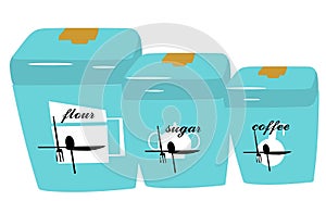 Retro Canisters in turquoise photo