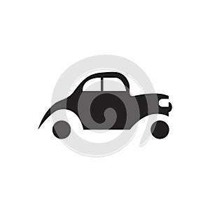 Retro car black icon vector desgin illustration