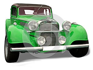 Retro car - green Mercedes