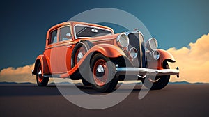 Retro car in a greeting card a perfect way to say \