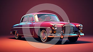 Retro car in a greeting card a perfect way to say \