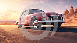 Retro car in a greeting card a perfect way to say \