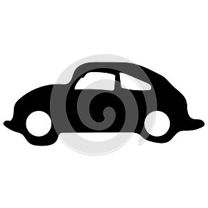 Retro car icon vector eps10. Old retro classic car black color sign