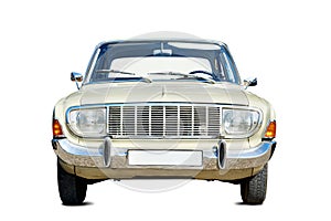 Retro car isolated white