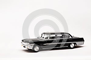 A retro car model on a white background