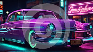 Retro Car Neon Lights