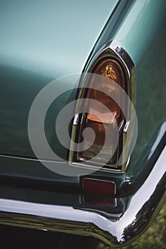 Retro car rear stop lights detail