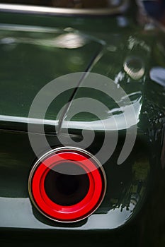 Retro car rear stop lights detail