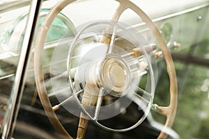 Retro car steering wheel