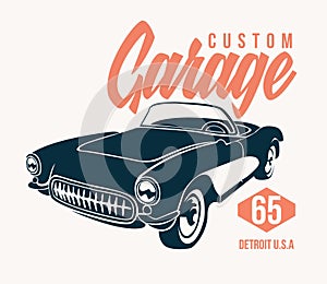 Retro car t shirt designâ€“ stock illustration â€“ stock illustration file