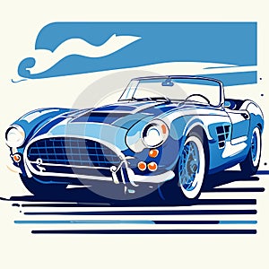 Retro car vector . Classic car . Vintage car. Generative AI