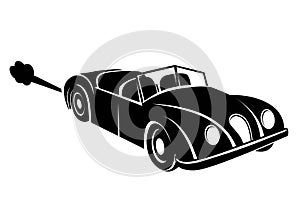 Retro car. vector icon on a white background