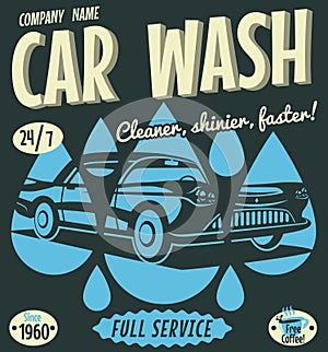 Retro car wash sign
