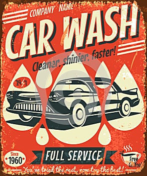 Retro car wash sign