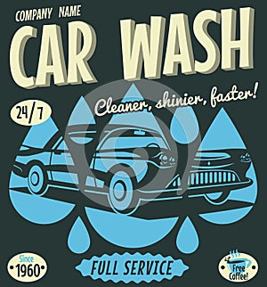 Retro car wash sign photo