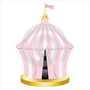 Retro carnival circus pink tent.