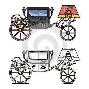 Retro carriage for wedding or vintage chariot