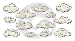 Retro cartoon clouds