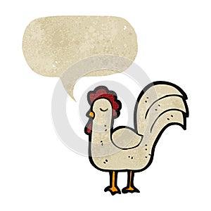 retro cartoon crowing cockerel