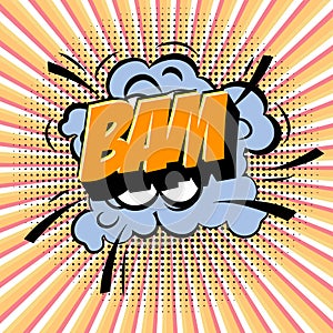 Retro cartoon explosion pop art comic set. Vector