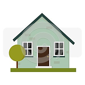 Retro cartoon house, great design for any purposes. Vector illustration.