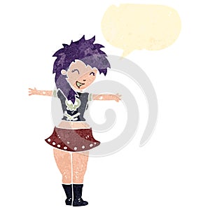 retro cartoon rock girl photo