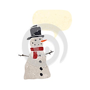 retro cartoon snowman