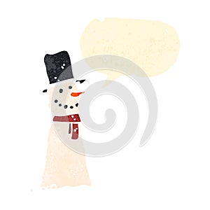 retro cartoon snowman