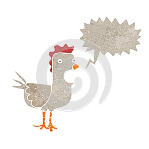 retro cartoon squawking chicken