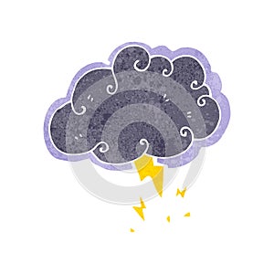 retro cartoon stormcloud symbol