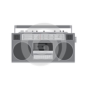 Retro cassette player. Tape recoder vector