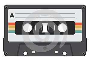 Retro Cassette Tape Color Isolated Vector Illustration