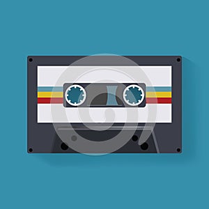 Retro Cassette Tape Music Record Icon Illustration Vector