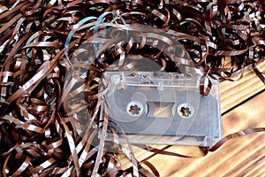 Retro cassette for tape recorder with unwound film