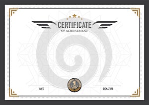 Retro certificate design template.