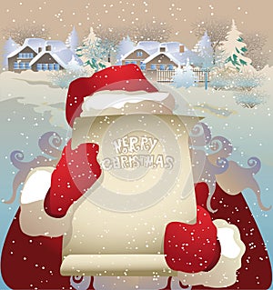 Retro Christmas card wishlist to Santa