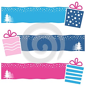 Retro Christmas Gifts Horizontal Banners