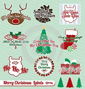 Retro Christmas Labels and Stickers