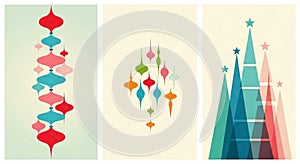 Retro Christmas Ornament and Tree Set