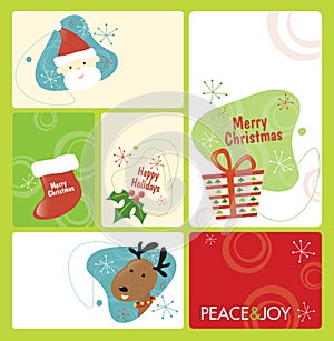Retro Christmas Tag Set 1
