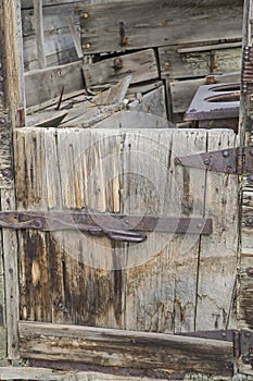 Retro chuckwagon wooden doorway