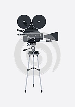 Retro cinema icon, vector illustration