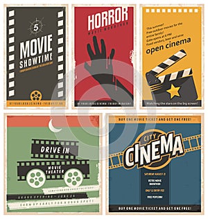 Retro cinema posters and flyers collection