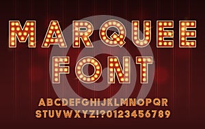 Retro Cinema or Theater Shows Marquee Font for Dark Background