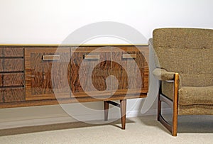 Retro cintique vintage chair and sideboard