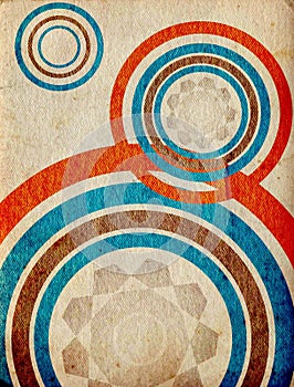 Retro circles - aged paper texture