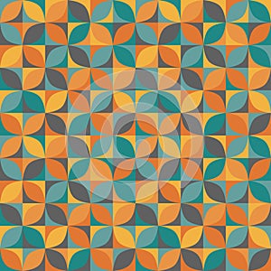 Retro circles mosaic orange teal