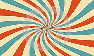 Retro circus background with rays or stripes in the center. Sunburst.