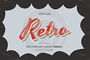 Retro classic vintage editable text effect. eps vector file. 1950 antique nostalgia template